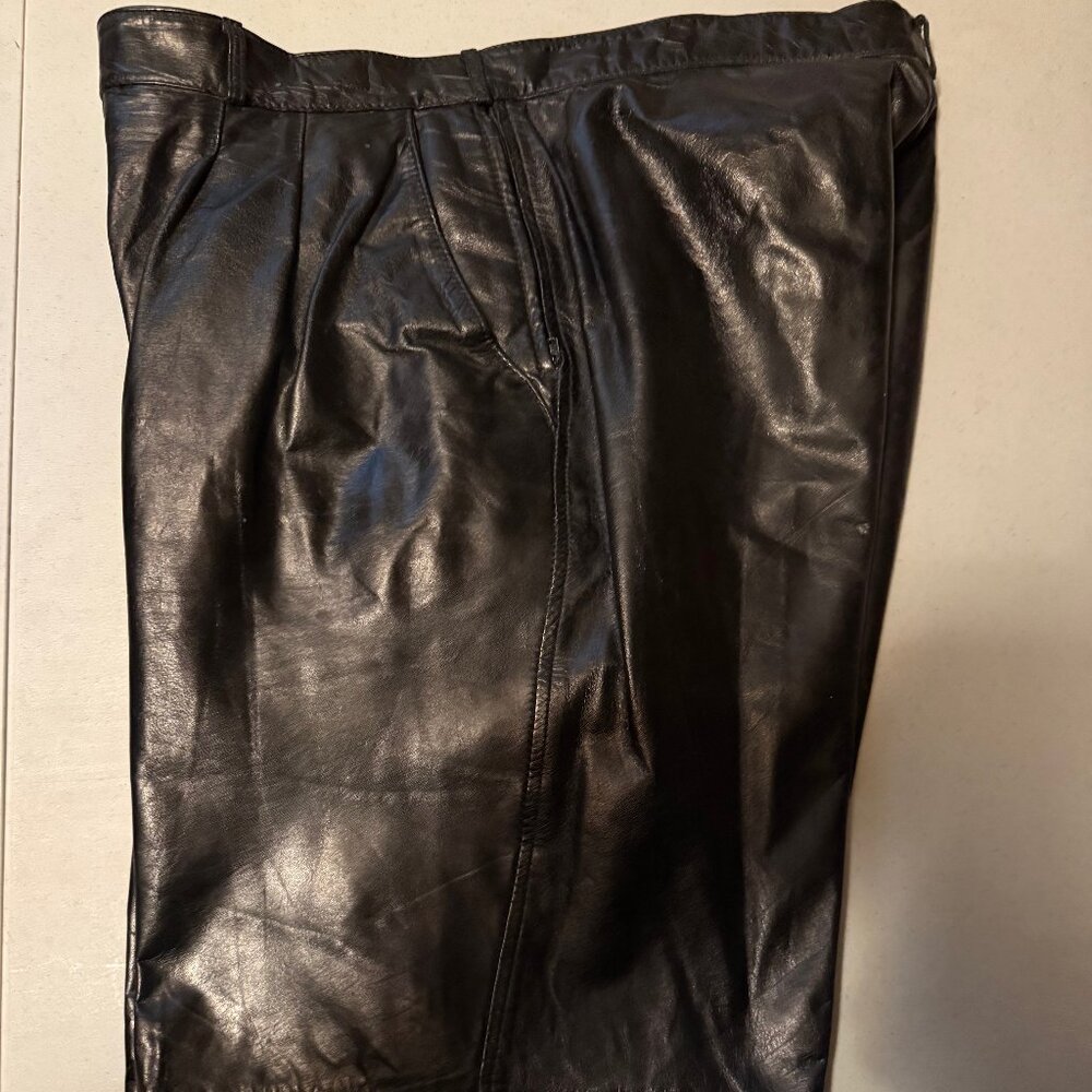 International Creations By Raffaelo Black Leather Pants - Size 38